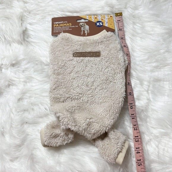 NIP Vibrant Life Pajamas Chihuahua, Miniature Poodle, Cat Pet Clothing XS Cream - Picture 6 of 7